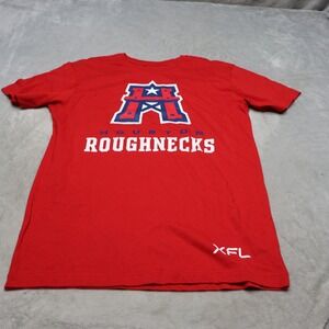Houston Roughnecks Shirt Mens Medium XFL Red Football Short Sleeve Crewneck